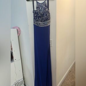 Elegant Blue Sleeveless Dress